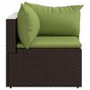 vidaXL Garden Corner Sofas with Cushions 2 pcs Brown Poly Rattan