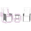 vidaXL 3 Piece Bistro Set with Cushions Black Poly Rattan