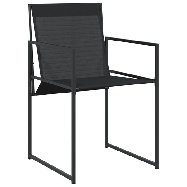 vidaXL 9 Piece Garden Dining Set Black Textilene