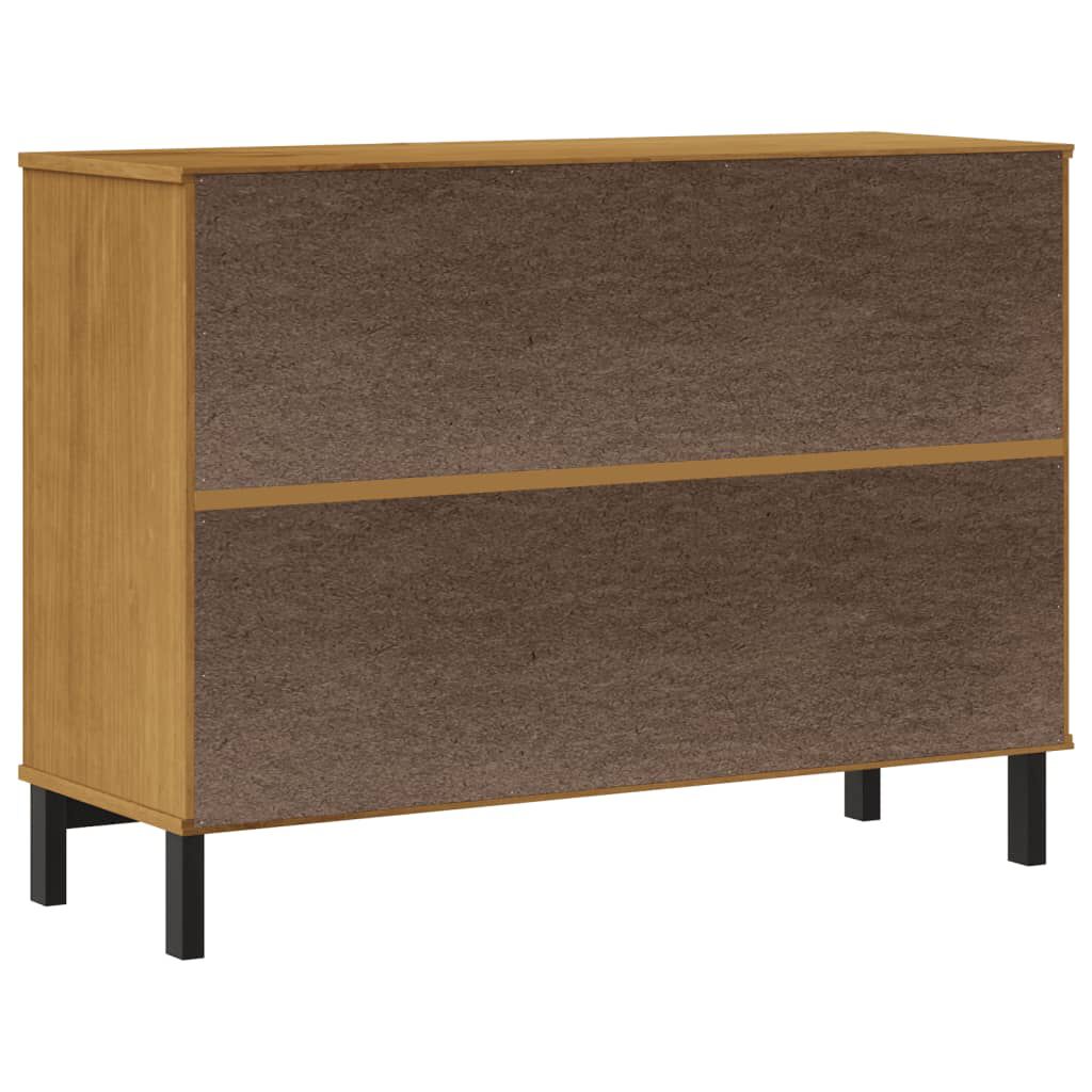 vidaXL Sideboard with Glass Door FLAM 110x40x80 cm Solid Wood Pine