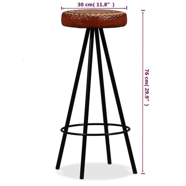 vidaXL Bar Stools 2 pcs Real Leather