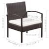 vidaXL 5 Piece Garden Lounge Set with Cushions Poly Rattan Brown