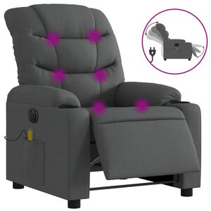 vidaXL Electric Massage Recliner Chair Dark Grey Fabric