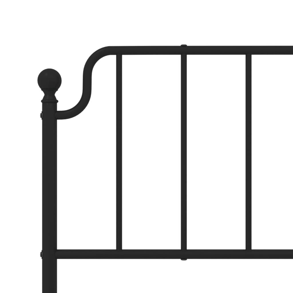 vidaXL Metal Bed Frame without Mattress with Footboard Black 193x203cm