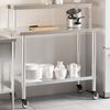vidaXL Kitchen Work Table with Overshelf 110x55x120 cm Stainless Steel
