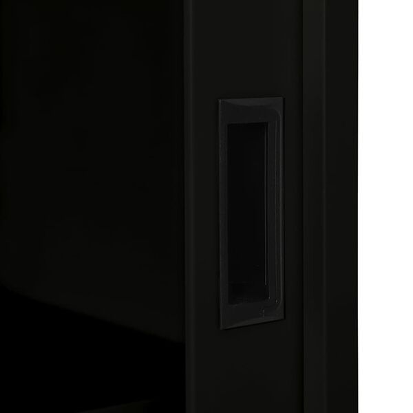 vidaXL Sliding Door Cabinet Black 90x40x90 cm Steel