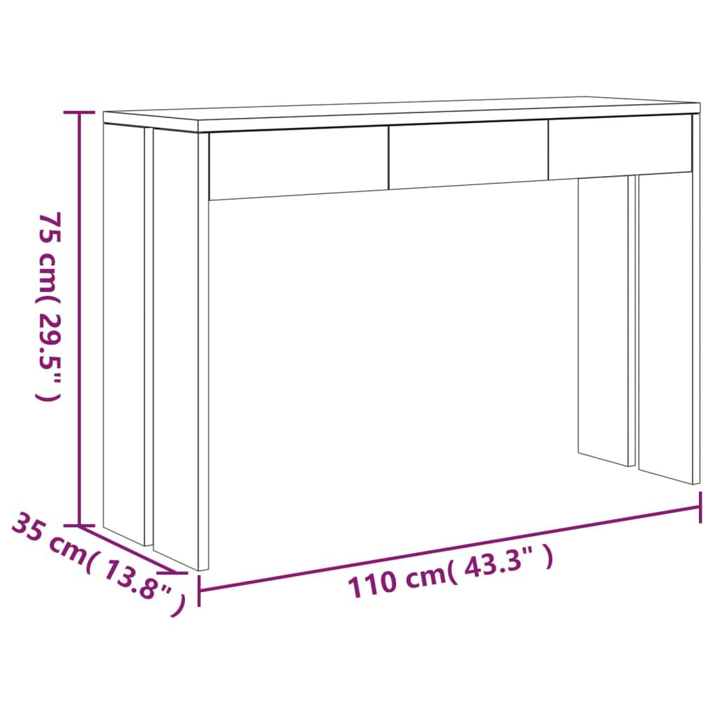 vidaXL Console Table 110x35x75 cm Solid Teak Wood
