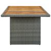 vidaXL Garden Table Light Grey Poly Rattan and Solid Acacia Wood