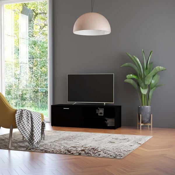 vidaXL TV Cabinet Black 120x34x37 cm Engineered Wood