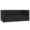vidaXL 2-Seater Sofa with Cushions Black Poly Rattan