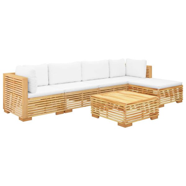 vidaXL 6 Piece Garden Lounge Set with Cushions Solid Teak Wood