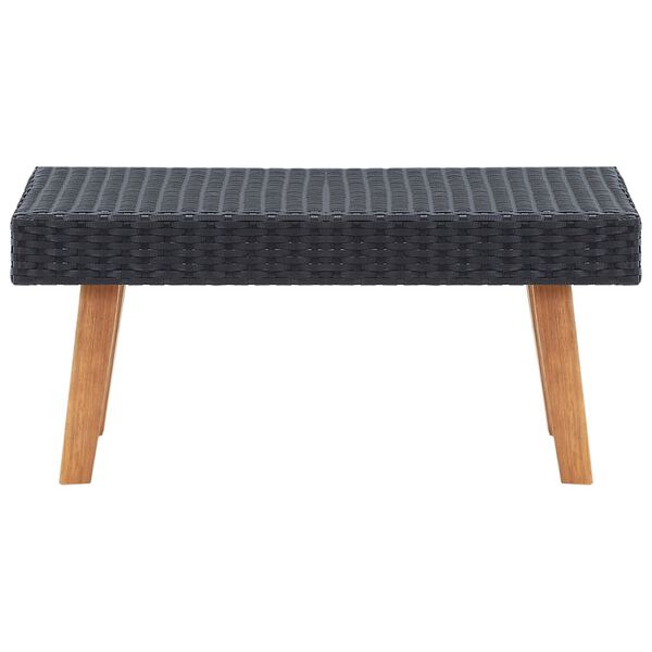 vidaXL 4 Piece Garden Lounge Set with Cushions Poly Rattan Black