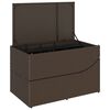 vidaXL Folding Sun Lounger with Cushion and Storage Brown Poly Rattan