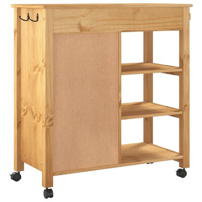 vidaXL Kitchen Trolley MONZA 84x40x90 cm Solid Wood Pine