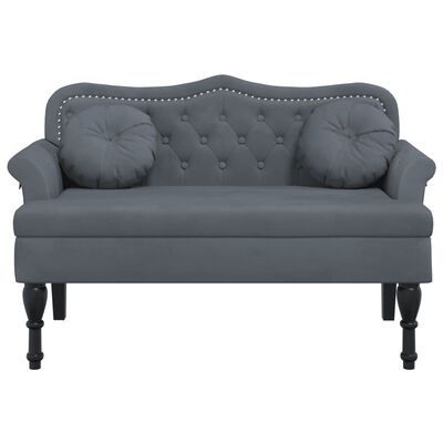 vidaXL Bench with Cushions Dark Grey 120.5x65x75 cm Velvet