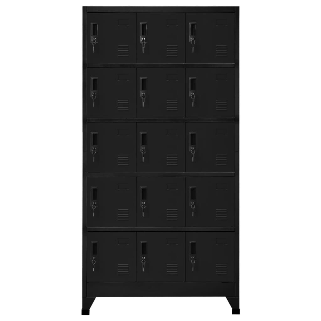 vidaXL Locker Cabinet Black 90x40x180 cm Steel