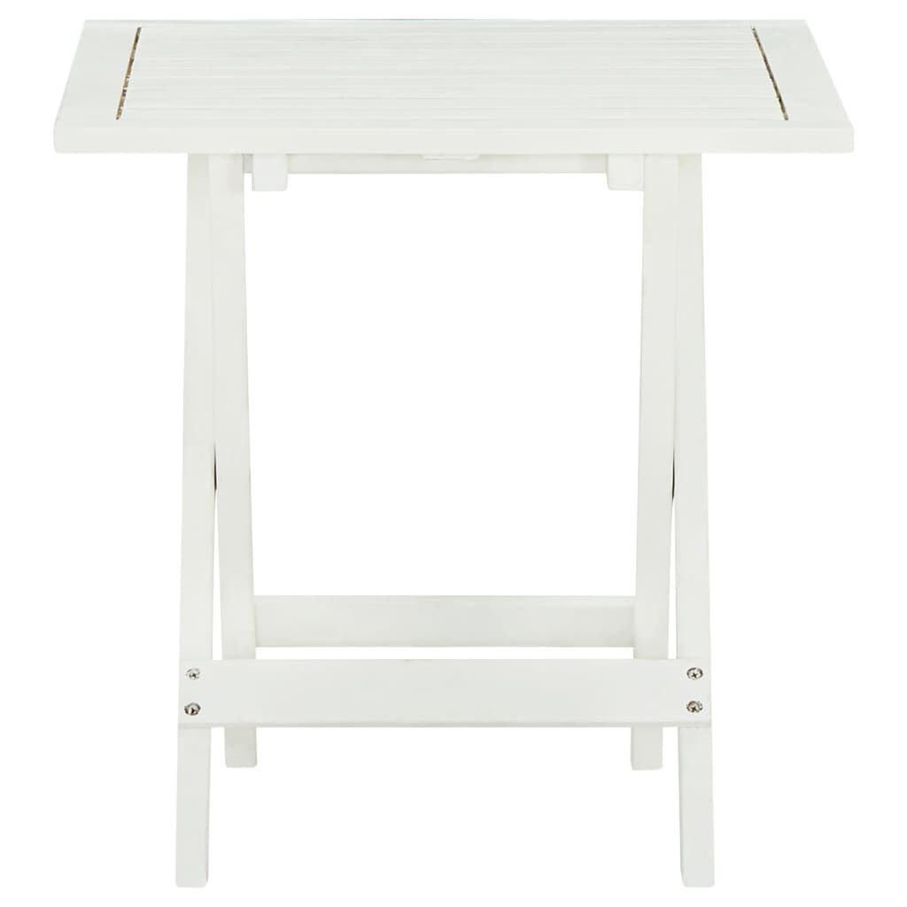 vidaXL Bistro Table White 46x46x47 cm Solid Acacia Wood