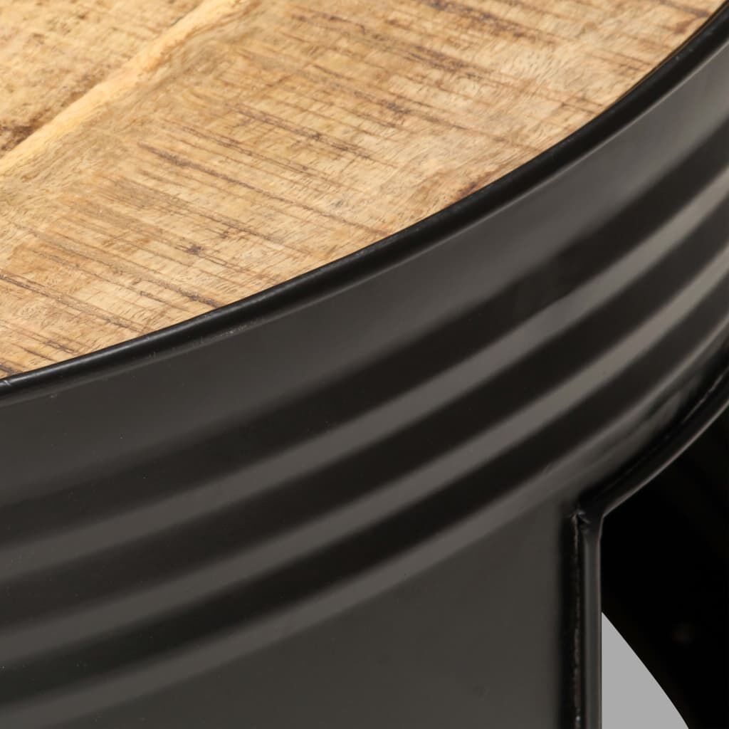 vidaXL Coffee Table Black 68x68x36 cm Solid Rough Mango Wood