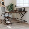 vidaXL Desk Brown Oak 139x139x75 cm Engineered Wood