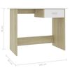 vidaXL Desk White and Sonoma Oak 100x50x76 cm Engineered Wood