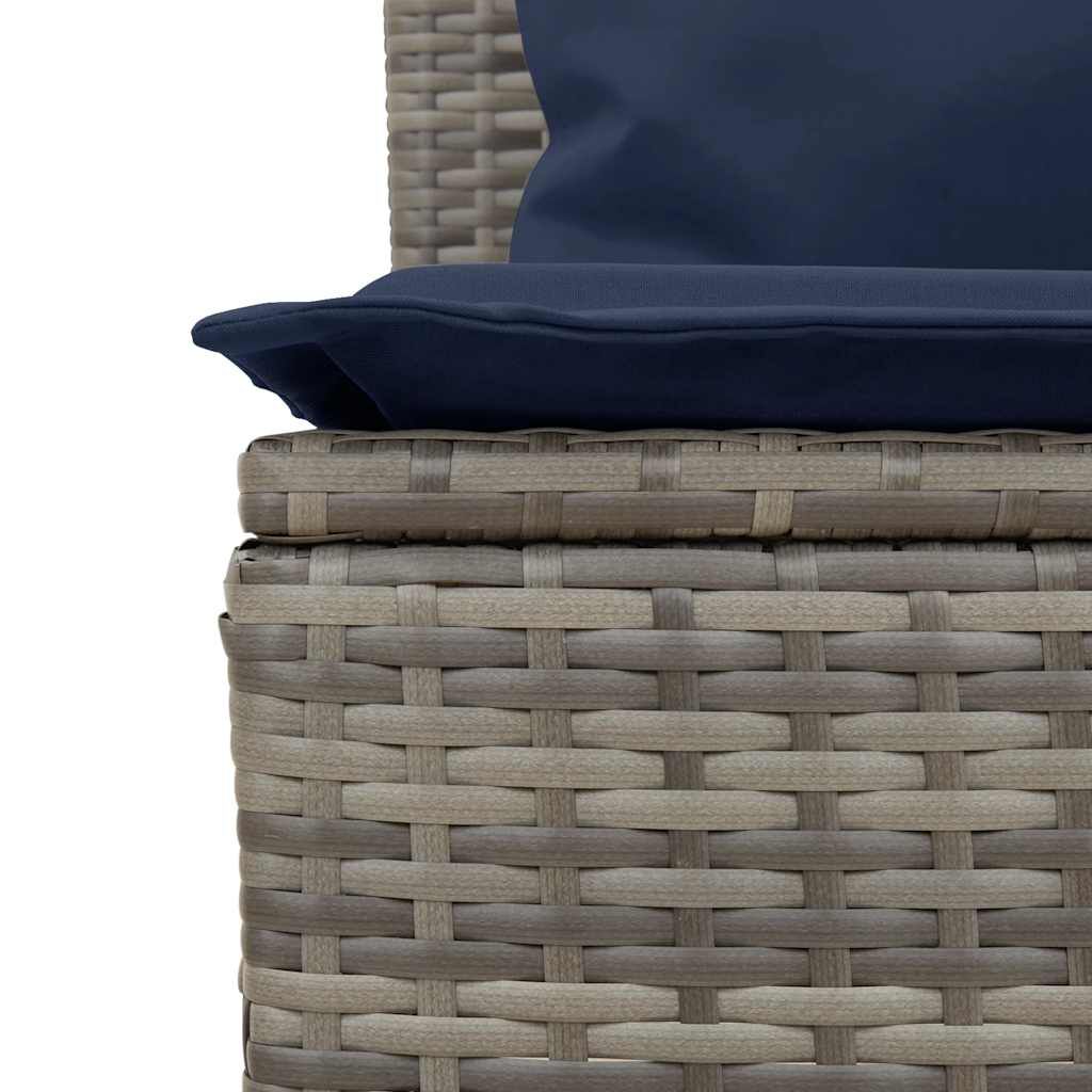 vidaXL 3 Piece Garden Dining Set with Cushions Grey Poly Rattan