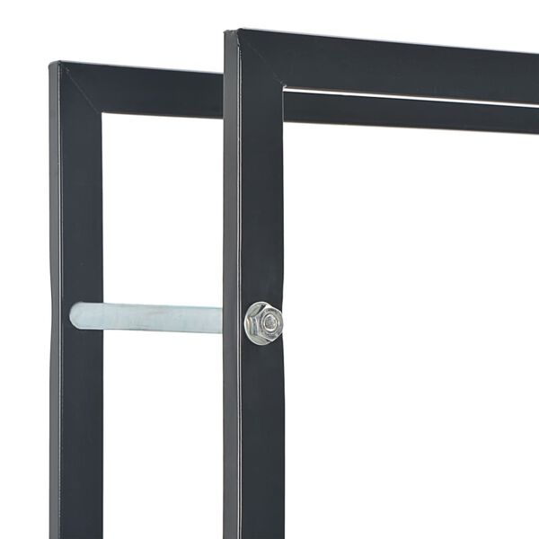 vidaXL Firewood Rack Black 50x20x150 cm Steel