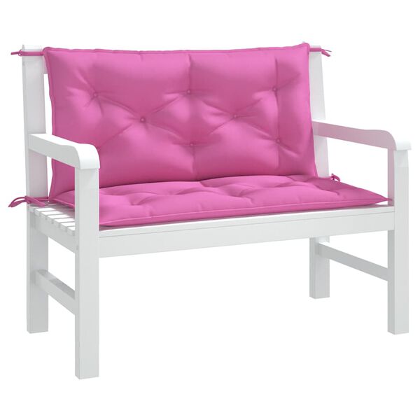 vidaXL Garden Bench Cushions 2pcs Pink 100x50x7cm Fabric