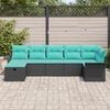vidaXL Garden Sofa Set with Cushion with Storage 7 pcs Poly rattan