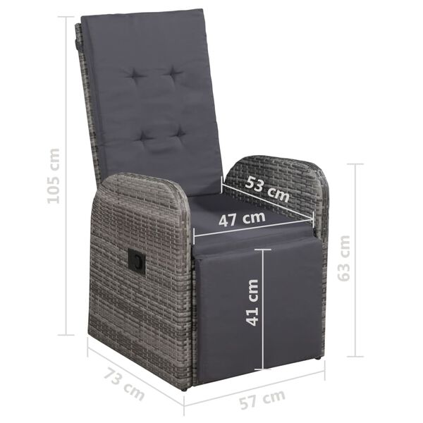 vidaXL 5 Piece Garden Dining Set Grey