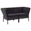 vidaXL 8 Piece Garden Lounge Set with Cushions Poly Rattan Black