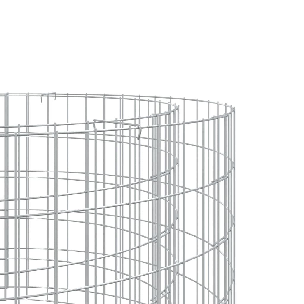 vidaXL Gabion Fire Pit Ø 50 cm Galvanised Iron