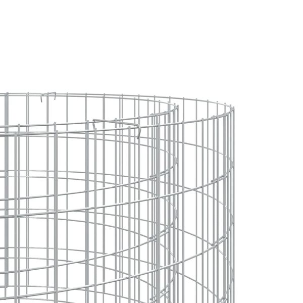 vidaXL Gabion Fire Pit Ø 50 cm Galvanised Iron