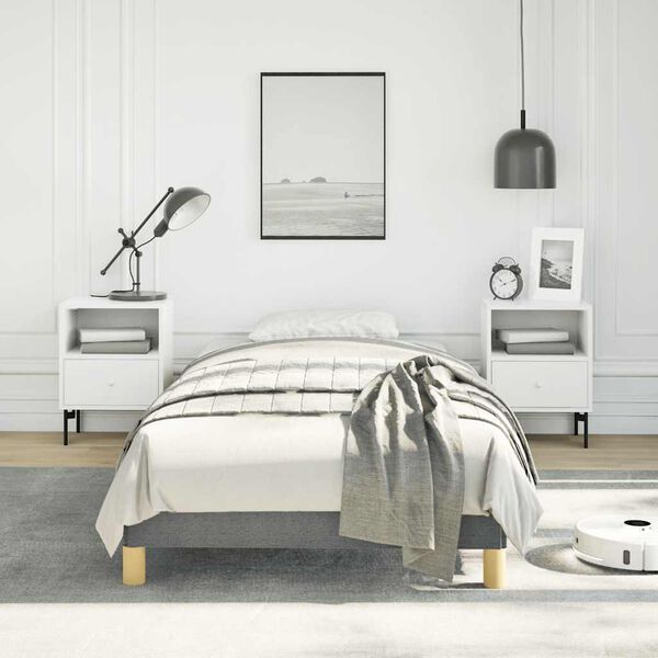 vidaXL Bed Frame without Mattress Dark Grey 100x190 cm Twin Fabric