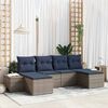 vidaXL Garden Sofa Set with Cushion 6 pcs Grey Poly Rattan