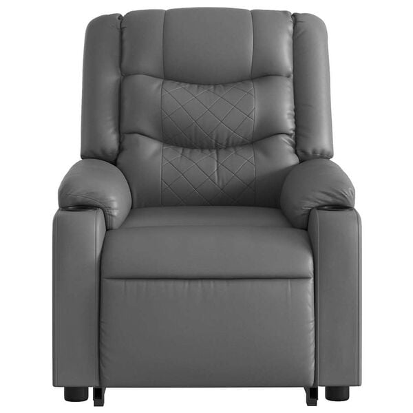 vidaXL Stand up Massage Recliner Chair Grey Faux Leather