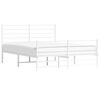 vidaXL Metal Bed Frame without Mattress with Footboard White 150x200cm
