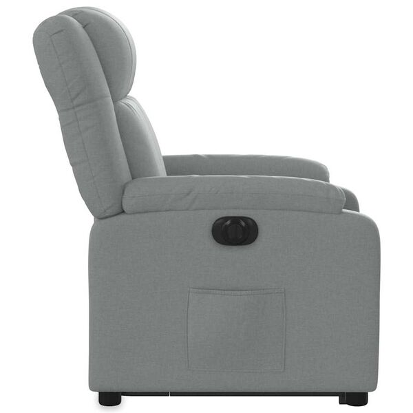 vidaXL Electric Stand up Recliner Chair Light Grey Fabric