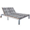 vidaXL 2-Person Sun Lounger with Cushion Solid Acacia Wood and Steel