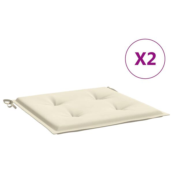 vidaXL Garden Chair Cushions 2 pcs Cream 40x40x4 cm Oxford Fabric