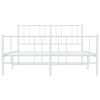 vidaXL Metal Bed Frame without Mattress with Footboard White 135x190cm