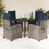 vidaXL 5 Piece Garden Dining Set with Cushions Grey Poly Rattan