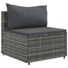 vidaXL 6 Piece Garden Sofa Set with Cushions Grey Poly Rattan