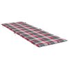 vidaXL Sun Lounger Cushion Red Check Pattern 186x58x4cm Oxford Fabric