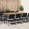 vidaXL Garden Dining Table Black 250 x 100 x 75 cm Poly rattan