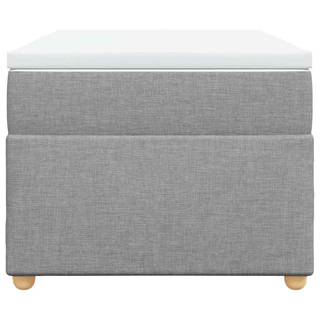 vidaXL Box Spring Bed with Mattress Light Grey Twin XL Fabric