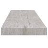 vidaXL Floating Wall Shelf Concrete Grey 80x23.5x3.8 cm MDF
