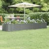 vidaXL Garden Raised Bed Galvanised Steel 296x80x36 cm Grey