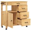 vidaXL Kitchen Trolley MONZA 84x40x90 cm Solid Wood Pine