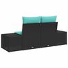 vidaXL Garden Sofa with Cushion Black 184 x 62 x 85cm Poly Rattan