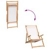 vidaXL Folding Beach Chair Solid Wood Teak Cream